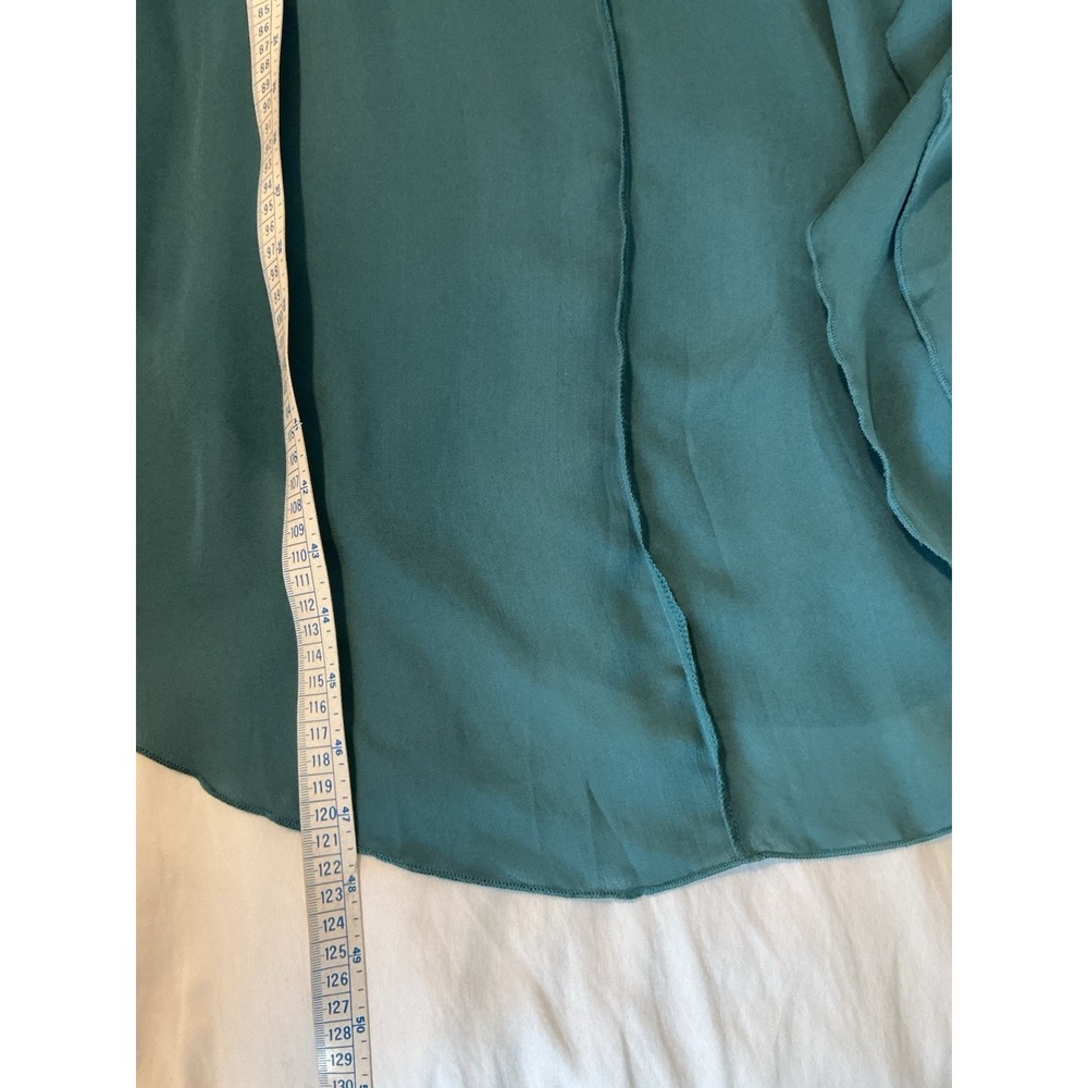 High-Low Ruffle Sleeve Tunic Top - Teal - Picture 12 of 14